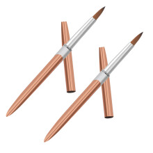 10Pcs Nail Art Painting Brush Kit Rose Gold Metal Handle Detailing Set