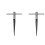 2Pcs Durable Steel 6 Fluted T Handle for Guitar in Silver 2