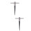 2Pcs Durable Steel 6 Fluted T Handle for Guitar in Silver 7