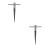 2Pcs Durable Steel 6 Fluted T Handle for Guitar in Silver 6