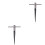 2Pcs Durable Steel 6 Fluted T Handle for Guitar in Silver 3