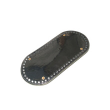 2Pcs DIY Black PU Bag Bottom Base with Vent Holes Smooth Gloss Finish