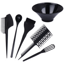 3Sets Hair Dye Brush and Bowl Set Black Hairdressing Tool for Salon