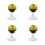 4Pcs Yellow ABS Car Compass with Suction Cup Portable Dashboard Mount 8