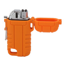 Wiederaufladbarer USB-Feuerzeug mit doppelter Windschutz-Arc-Technologie, Orange, 220mAh