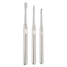 Set di 3 strumenti professionali per cura delle unghie in acciaio inossidabile: pushers e tagliacuticole per manicure