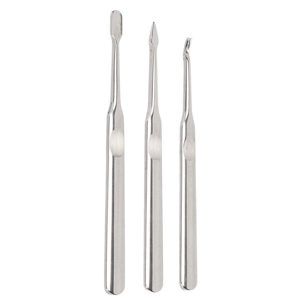 3pcs Stainless Steel Nail Cuticle Trimmer & Pusher Set for Manicure