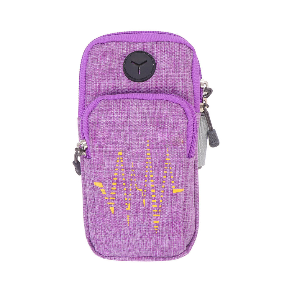3Pcs Soft Breathable Running Phone Arm Bag Outdoor Sports Purple 3613894286893