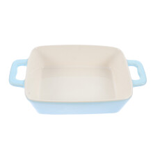2Pcs Blue Ceramic Tableware Oven-Safe Baking and Food Storage Plates
