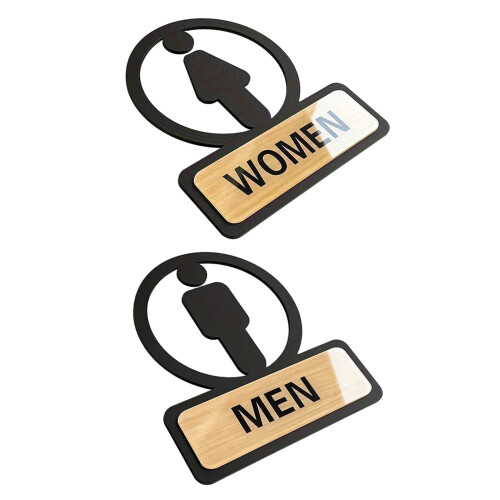 10Pcs Acrylic Bathroom Signs Multi Adhesive for Offices 1
