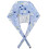 Button Printed Cotton Work Caps for Protection Blue White Floral 1