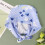 Button Printed Cotton Work Caps for Protection Blue White Floral 7