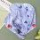 Button Printed Cotton Work Caps for Protection Blue White Floral 9