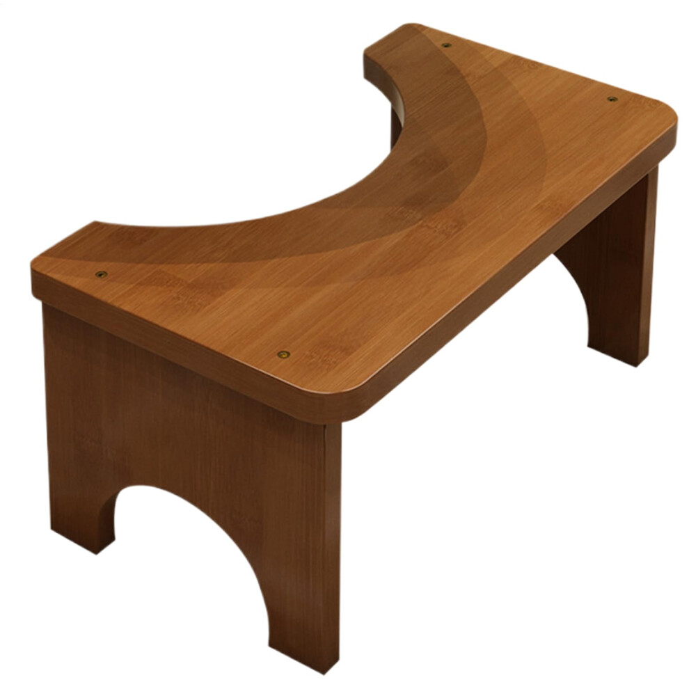 Wooden Toilet Stool for Adults with NonSlip Base, Ergonomic Poop Stool for Home Bathroom Use
