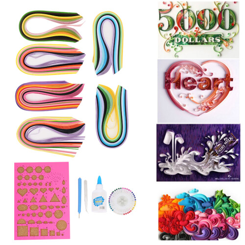 Κιτ χαρτιού quilling 3D Art Crafts με πολύχρωμες λωρίδες υψηλής ποιότητας για παιδιά και 1