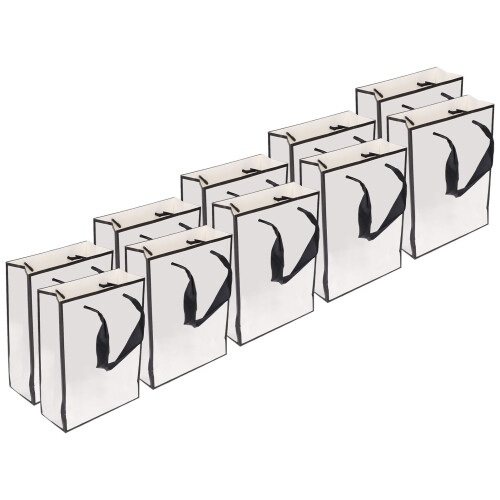 Sacolas de presente elegantes e estilosas com alças, para diversas ocasiões, reutilizáveis, feitas de papel kraft premium resistente e com design 2