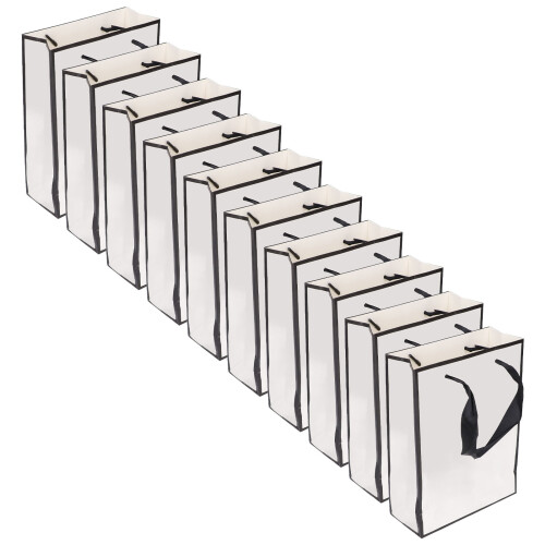 Sacolas de presente elegantes e estilosas com alças, para diversas ocasiões, reutilizáveis, feitas de papel kraft premium resistente e com design 1