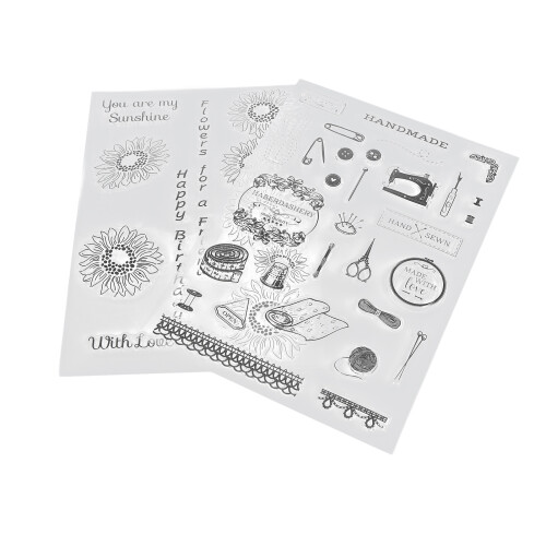 Διαφανείς σφραγίδες συμβατές με Craft Ink Pad με ανθεκτικό υλικό σιλικόνης, 2