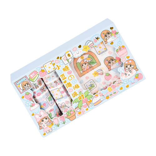 Σετ ταινιών κάλυψης Kawaii Washi με χαριτωμένο μοτίβο κινουμένων σχεδίων, διαφανείς 2