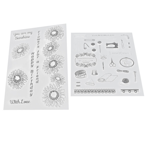 Διαφανείς σφραγίδες συμβατές με Craft Ink Pad με ανθεκτικό υλικό σιλικόνης, 1