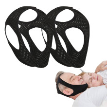 Anti Snore Chin Strap Adjustable Breathable Jaw Support Sleep Mask for Men Women 2 Pack