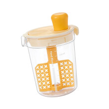 Protein Shaker Bottle with Filter and Scale for Protein Powder Milk Eggs Coffee Yellow
