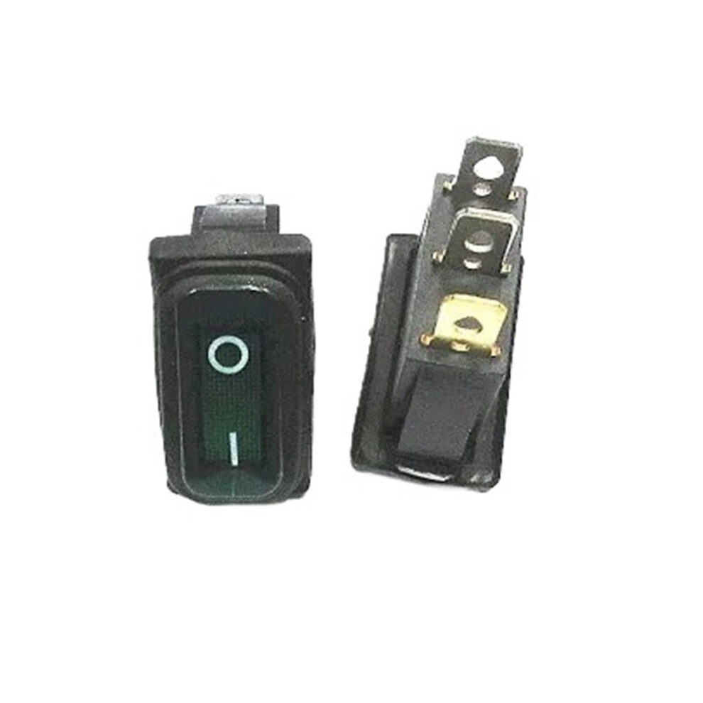 Kcd3 3 Pin Rocker Switch 15A 250V Current Capacity With On Off Indicator Green/Light 9044945589894