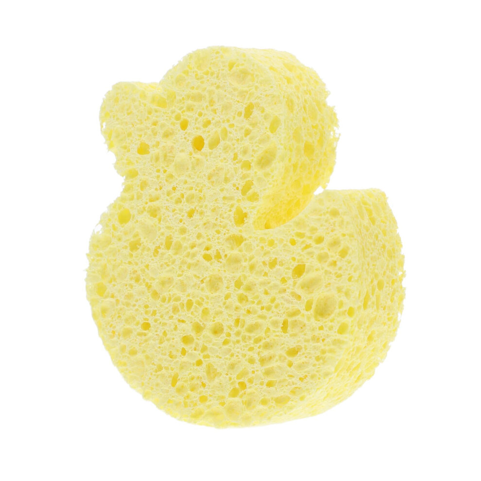 Baby Bath Sponge Ultrasoft Cartoon Design For Newborns Strong Water Absorption Yellow