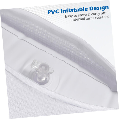 Bath Pillow with SlipResistant Suction Cups, Inflatable Spa Neck Support, Breathable Mesh, White 2