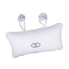 2 Pack White Bath Pillow with Suction Cups, Ergonomic Head Neck Support, Mesh Shower Seat Cushion