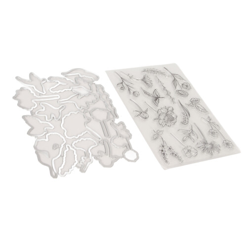 Εύχρηστες διαφανείς σφραγίδες για scrapbooking με μοτίβα λουλουδιών, διαφανείς 2