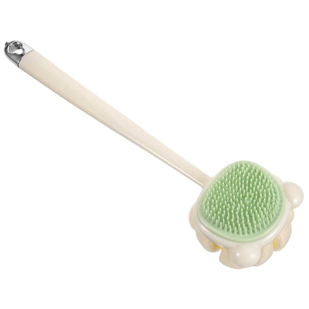 Long Handle Shower Brush with Soft Bristles for Back and Feet, Ergonomic Grip Body Scrubber