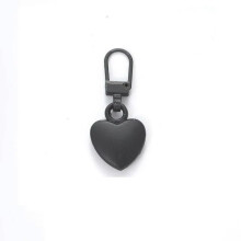 5pcs Heart Shape Metal Zipper Pull Replacement Kit for Bags Backpacks Coats – Love Black