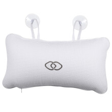 Bath Pillow with Suction Cups for Tub, Ergonomic Head Neck Support, Quick Dry White Mesh Spa Cushion
