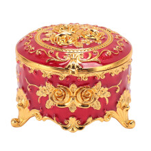 Boîte à musique vintage ornée de motifs floraux, boîte à bijoux musicale en métal, boîte à souvenirs pour femmes et filles, boîte de