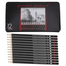 Graded Sketch Pencils For Drawing 12 Piece Art Set Double Sided Erasable Pre Sharpened Soft Markings Sturdy Core Balanced Wood Construction Long