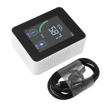 3 In 1 Air Quality Monitor With NDIR CO2 Detection Real Time Monitoring Battery Powered Compact Design For Home Office And Car Rechargeable Battery