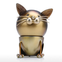 Håndlaget metallkattfigur sparegris dyr pengebank retro stil kreativ og praktisk miljøvennlig bakt maling elegant form hjem