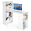 Computerbureau - HELLOSHOP26 - Bureau met bibliotheek - 122 x 56 x 122 cm - Engineering hout - Wit 1