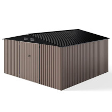 Abri de stockage extérieur 350 x 350 x 198 cm anti-rouille avec accès sécurisé en