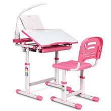 Verstelbare tafel en stoelset met LED-lamp 66 x 49,5 x 54-76 cm zitting