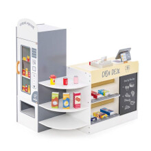 Juego de tienda de comestibles para niños 89 x 57 x 88 cm con caja registradora y dispensador