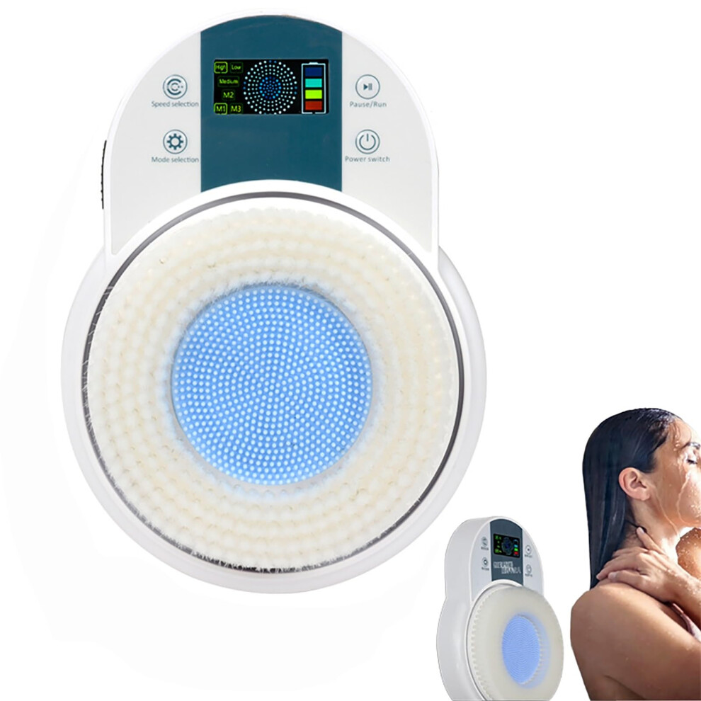 Electric Back Scrubber with 360 Rotation, Waterproof Shower Body Brush, Large Head, 3 Speeds