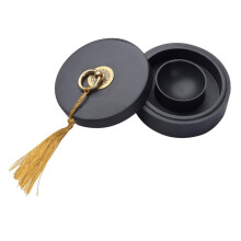 Chinese Calligraphy Inkstone with Lid, 4Inch Natural Stone Ink Grinding Dish for Painting and Writing