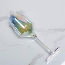 Rainbow Stemless Wine Glasses with Elegant Curved Design for Parties and Color Crystal Champagne