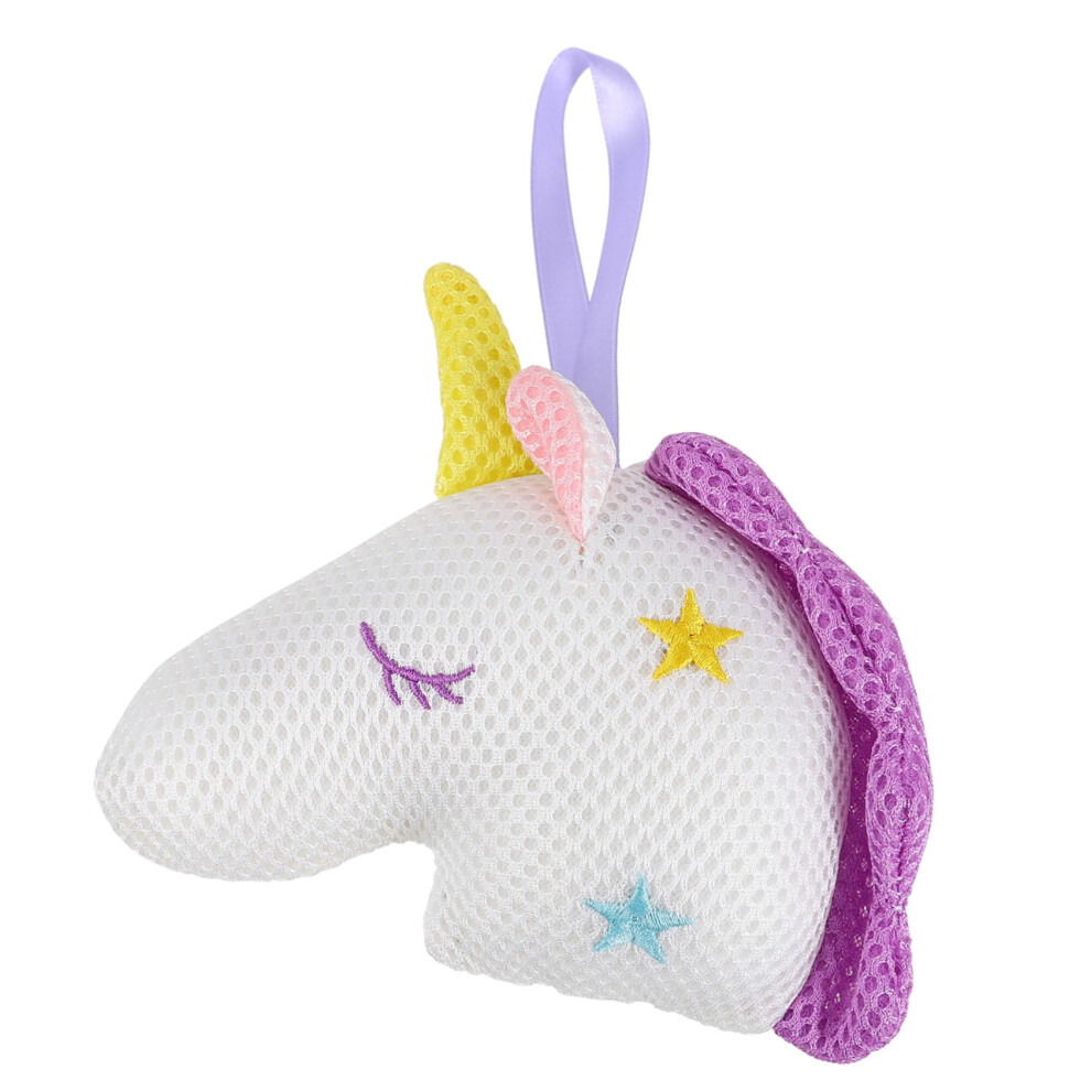 Unicorn Bath Sponge with Gentle Exfoliating Loofah Pouf, Soft Mesh Shower Scrubber for Adults and Kids