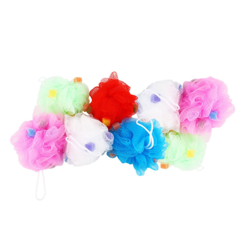 8pcs Mesh Bath Sponge Large Shower Loofah with Rope for Gentle Exfoliation and Rich Lather