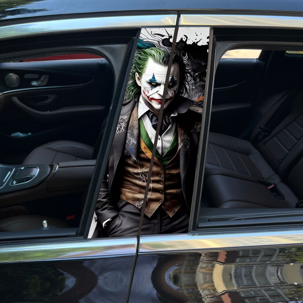 (Xc14) Car Center Pillar Sticker Car Door Pillar Decals Wolf Engulfed In Sticker Black 4069369307010