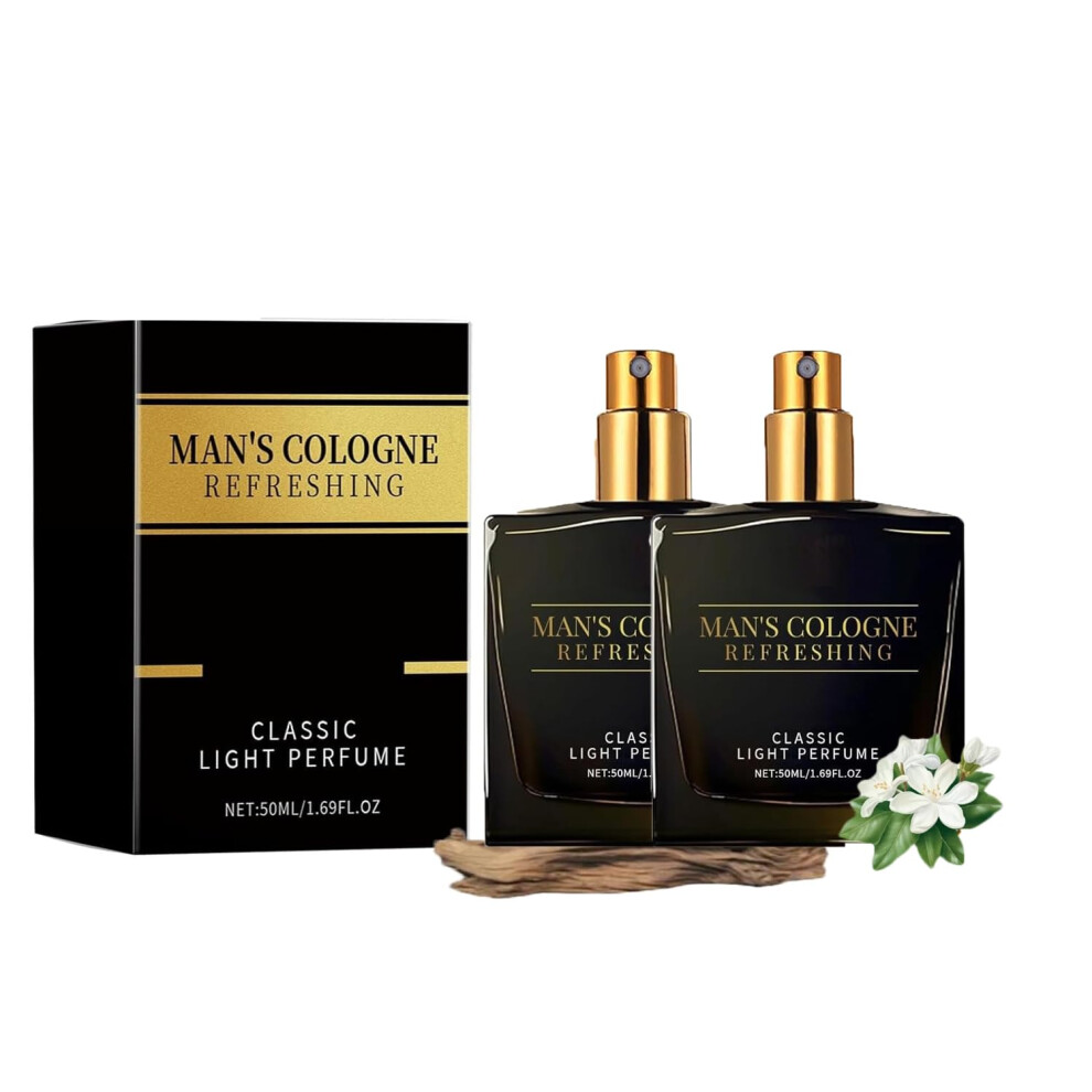 Mens Pheromone Cologne 2 Pack with Sandalwood and Patchouli, Long Lasting Woody Scent for Confidence