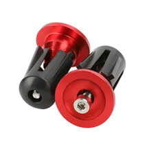 Bike Handlebar End Caps Aluminum AntiCorrosive Dustproof WaterResistant Universal Red Pair